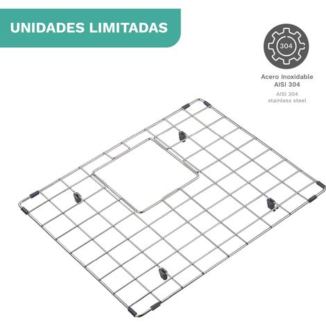 Rejilla Ares Escurridor Acero Inoxidable 49x39x3 cm, scurre platos para fregadero cocina, Fácil de Limpiar y Almacenar