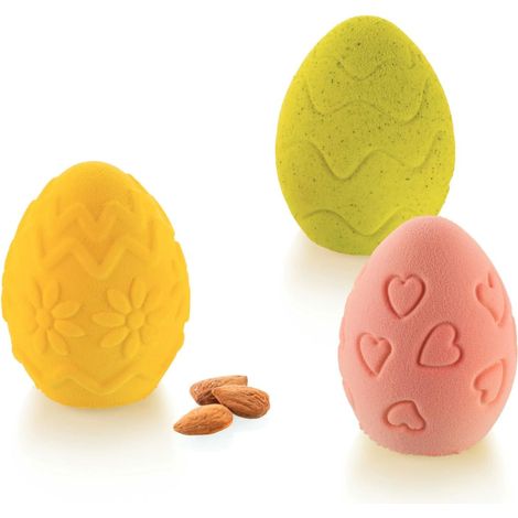 silikomart Stampi in Silicone per Dolci Uova - EGG HUNT 11 Cavità ø 53 H 67 mm Vol 100 ml - Accessori Professionali per Pasqua e Pasticceria - Stampini Monoporzione per Dolci Forno (1/4)