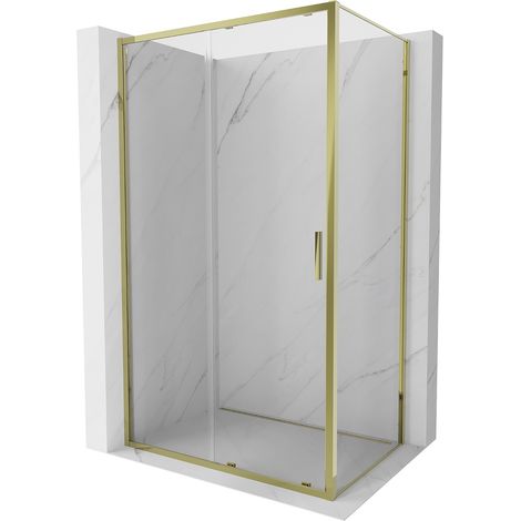 Mexen Exo cabine de douche coulissante 160 x 70 cm, transparente, dorée - 8151-160-070-50-00 (1/5)
