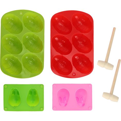 Moule en silicone œuf lapin pour chocolat gâteaux desserts décoration Pâques - Lot de 5 formes (1/5)