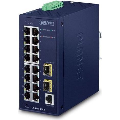 Planet IP30 Industrielles L2/L4 16-Port, IGS-4215-16T2S