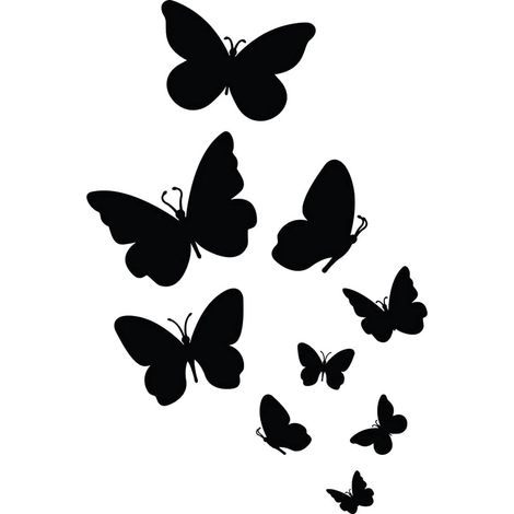 8 autocollants muraux papillon 3D stéréoscopiques, papillon noir (1/5)