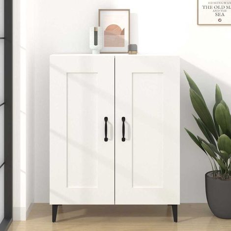 Buffet - Armoire de rangement Enfilade Blanc 69,5x34x90 cm Bois d'ingénierie BV109101 - BonneVie (1/5)