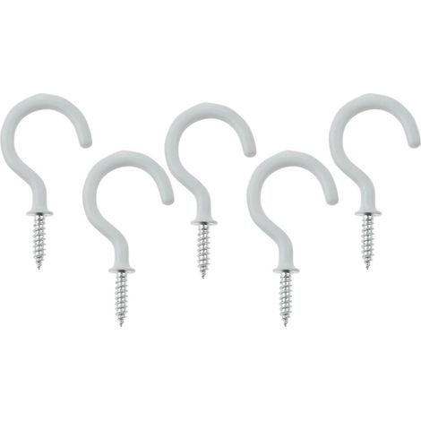 12 crochets muraux, plastique, blanc, pour mur et serviettes (1/5)