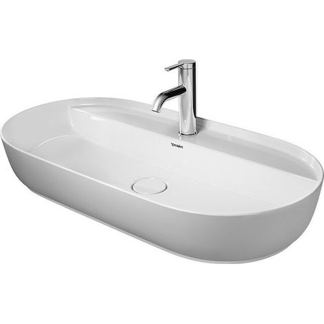 Vasque à poser LUV sans débordement trou B 800x400mm 1 trouwe