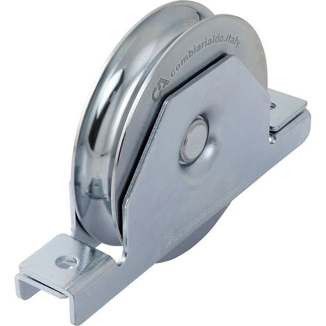 6PZ RUOTE X CANCELLO GOLA TONDA CON SUPPORTO CHIUSURA 1 CUSCINETTO MM. 80 (1/2)