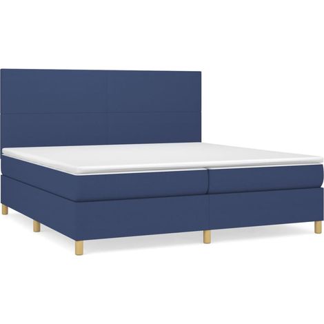 Maison Exclusive - Cama box spring con colchón tela azul 200x200 (1/5)