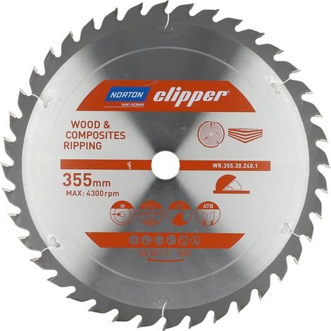 Lama de carburo deflow 355 x 3,2/2,4 x 30 Z40 Norton Cliper - 70184608076