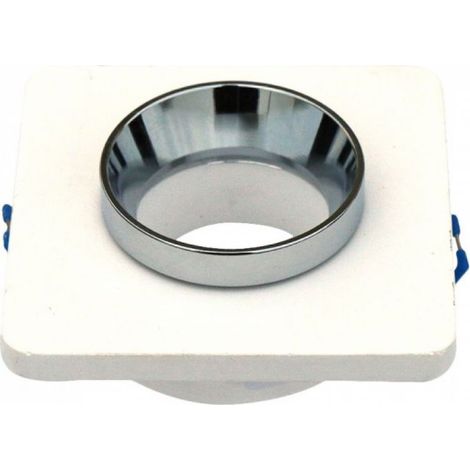 V-TAC VT-862-CHW portafaretto incasso scomparsa quadrato gesso con bordo metallo cromato GU10 - SKU 3119 (1/5)