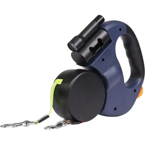 Laisse rétractable double pour 2 chiens (1/5)