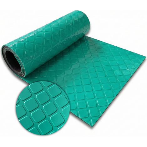 Revêtement sol PVC Quadra, Vert, 110 x 400 cm