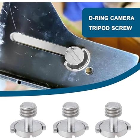 6 vis de fixation pour appareil photo 3/8 pouce, vis mâle à anneau en D, pour plaque de dégagement rapide et trépied, 19,4 x 16,2 mm, argenté
