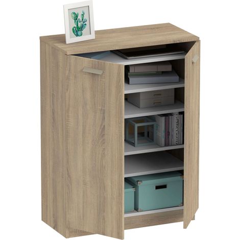 Mueble Armario Zapatero Auxiliar Multiusos Pasillo Habitacion Cocina Color Cambrian 101x74x37 cm (1/5)