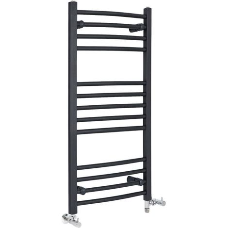 Hudson Reed Artle - Sèche-Serviettes Design Mixte Moderne Incurvé - Anthracite - 100 cm x 49.8 cm