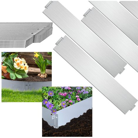 Wolketon 30M Rasenkante 100x18cm langlebig Garten Wegbegrenzung Verzinkt Gartenpalisade Pflanzen