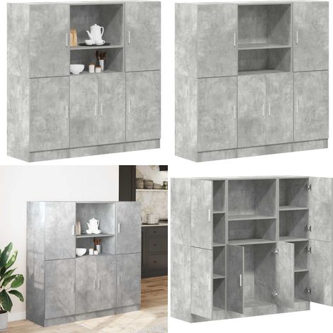 vidaXL Ensemble d'armoires de cuisine 3 pcs gris béton (1/5)