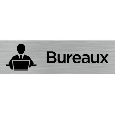 Pictogramme BUREAUX (Q0073).- Adhésif aspect aluminium brossé - (1/5)