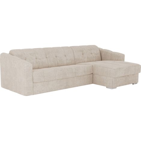 Divano letto angolare express Tessuto testurizzato Beige Posto letto 160cm Materasso 18cm - DARIELO