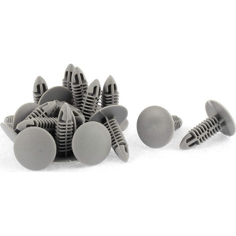 Rivet Plastique Porte Fermeture Boucle Garniture Clip Gris Trou de 6mm x 6.5mm 15Pcs (1/2)