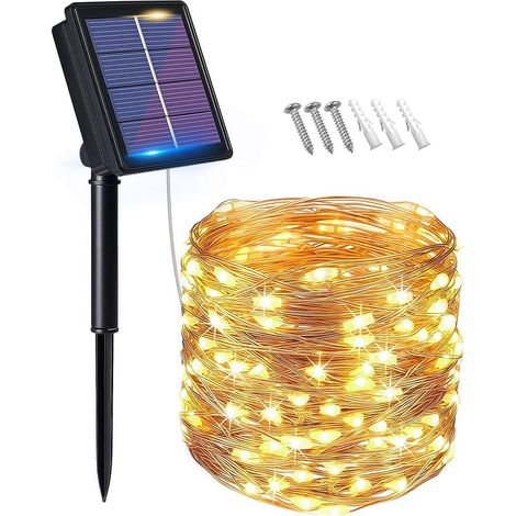 Solar String Lights, Garden Lights (100 LEDs, 8 Modes) 10M / 33ft, Waterproof Outdoor Solar Lights, Decorative Waterproof Lights for Christmas, Weddings, Parties, and Home (1/5)