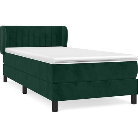 Maison Exclusive - Boxspringbett mit Matratze Dunkelgrün 100x200