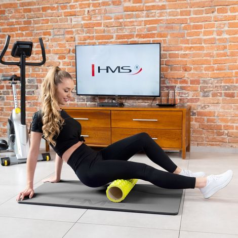 Fitnessmatte, Hellgrau-Schwarz, 120x60cm, EVA 15mm