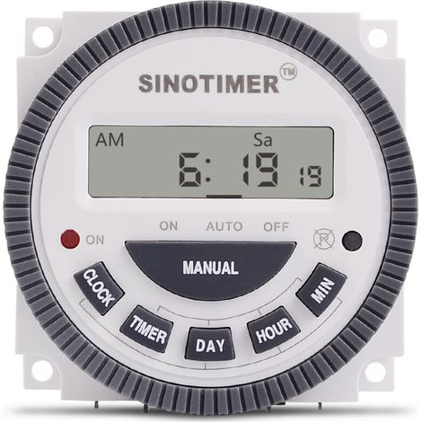 TM619 LCD-Digitalzeitschalter, wöchentlich programmierbar, schlankere Ausführung, 16 A, 1 Öffner + 1 Schließer (TM619-3 220 V)