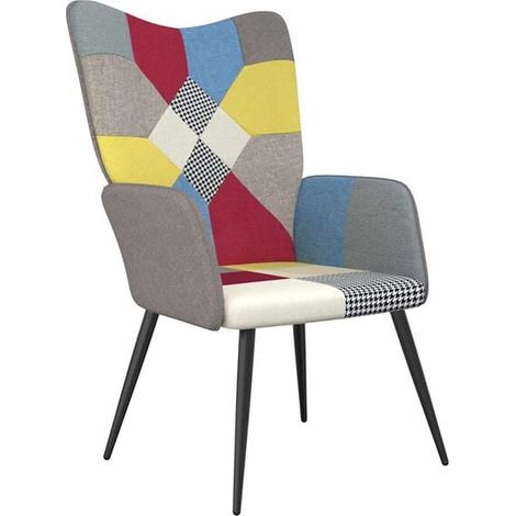 Chaise design patchwork moderne – Assise rembourrée avec dossier ergonomique, idéale pour salon, bureau ou chambre (1/5)