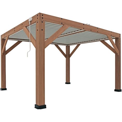 Westmann Pavillon en bois de cèdre avec toit à lamelles Karl 1311 396x335x251 cm (1/5)