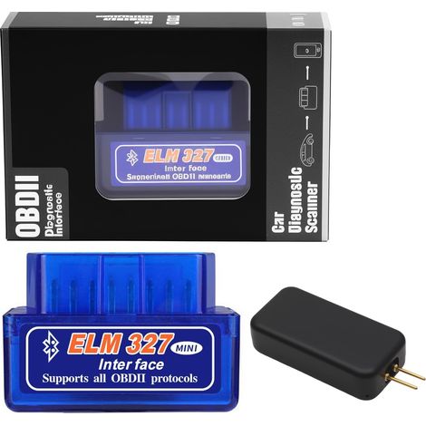 Mini Scanner OBD2 Bluetooth ELM327 + Kit Simulateur Airbag SRS, Diagnostiqueur Bluetooth OBD2 Compatible, Diagnostic pour iOS & Android, Adaptateur OBD2 pour Voitures Modernes (1/5)