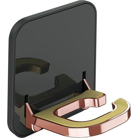 Soporte plegable para secador de pelo sin necesidad de taladrar, soporte para ventana en forma de U, estante de almacenamiento plegable para secador de pelo montado en la pared (negro) (1/5)