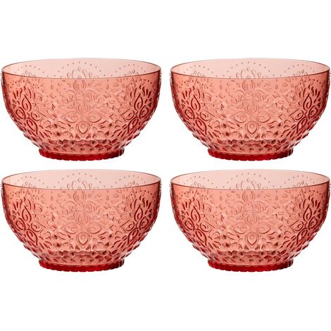 Lot de 4 Bols Réutilisables "Barbra" 94,6cl Rouge (1/3)