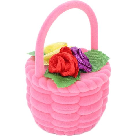 Boîte à bijoux de voyage, organisateur, petit panier à fleurs roses, étui de rangement pour boucles d'oreilles, colliers et bagues pour femmes (1/5)