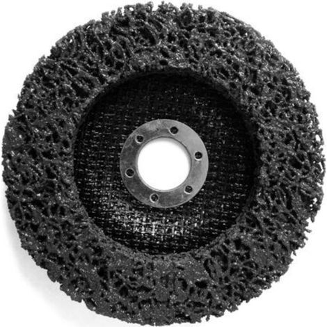 Lot de 5 disques de nettoyage grossier CSD, diamètre : 125 mm CBS pour meuleuse d'angle, à bandes, en nylon tissé, noirs (1/3)