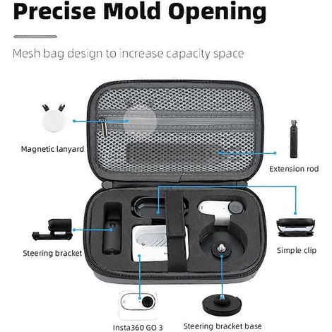 Étui de voyage rigide portable en EVA avec doublure souple pour caméra Insta360 GO 3 (1/4)