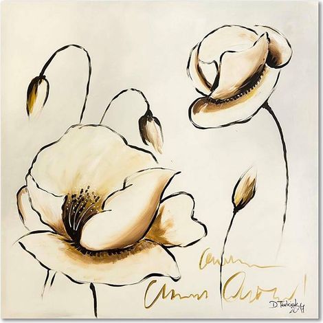 Tableau bois fleurs - 90 x 90 cm (1/4)