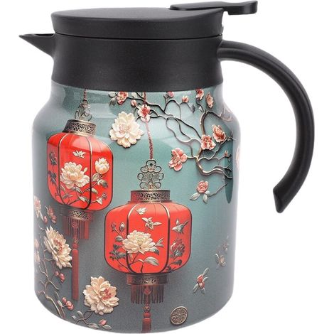 Théière Vintage 1000ml, en acier inoxydable 316, cafetière chaude thermique, isolée avec couvercle, pour la maison, la cuisine et le bureau (1/5)