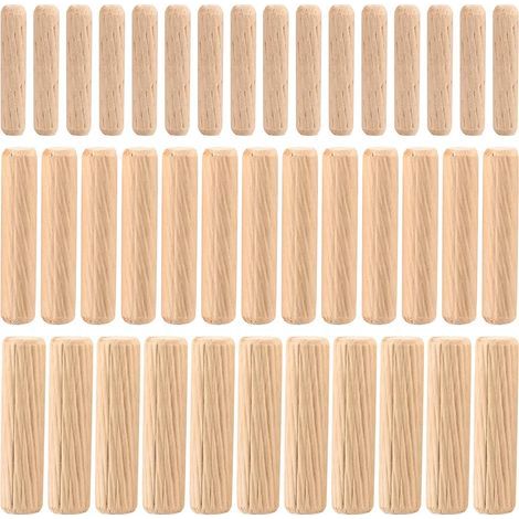 90 Pièces Assortiment de Chevilles en Bois, Chevilles en Goujon Bois Coniques Rainurées M6 M8 M10 pour Fraisage, Rainurage, Artisanat, Bricolage, Travail du Bois, Travaux de Menuiserie (1/5)