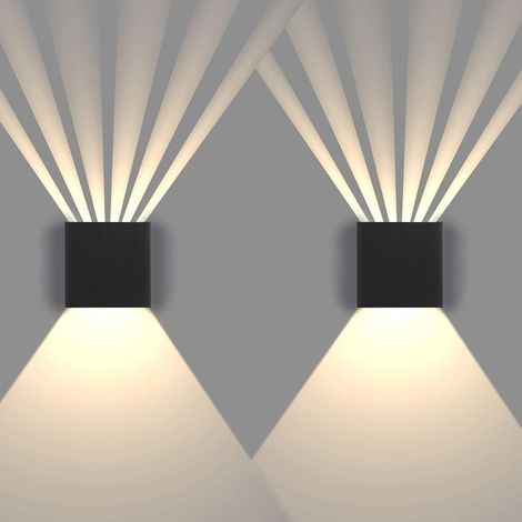 MINKUROW 2 X 6w Lampada Da Parete A Led Per Interni Ed Esterni Ip65 Lampada Da Parete Moderna Impermeabile Luce Regolabile Per Balcone Portico Camera Da Letto Corridoio Bianco Caldo 3000k (1/5)