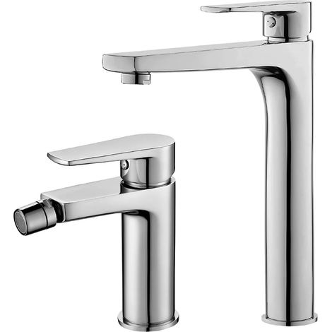Set miscelatori lavabo alto e bidet cromati serie Erika (1/5)