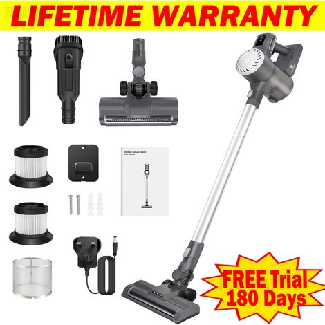 Stick Vacuum Cleaner with Powerful Suction, 6in 1 Powerful Cordless Vacuum with 2000mAh Battery for Quick Cleaning Hard Floor, Carpet, Pet Hair (1/4)