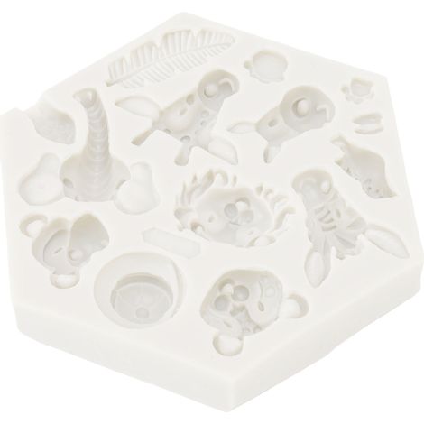 Moule en silicone en forme d'animal mignon, démoulage facile, souple et flexible, idéal pour la pâtisserie maison (gâteaux, fondant, chocolat) - Gris 951 (1/5)