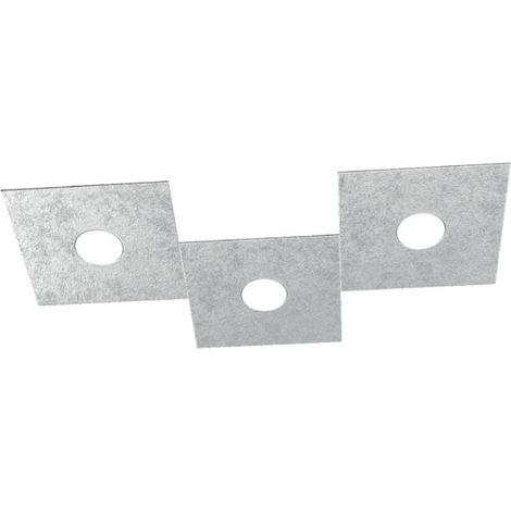 Plafoniera moderna top light eccentric 1156 3l gx53 led metallo lampada parete soffitto, finitura metallo foglia argento