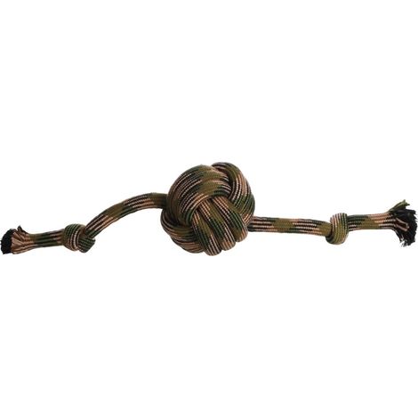 Jouet Balle nouée Corde avec 2 nœuds Camouflage 65 cm pour chien - Flamingo (1/3)