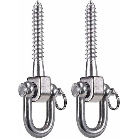 Memkey – Lot de 2 crochets de balançoire 180° en acier inoxydable SUS304 – Capacité 800 kg – Pour poutres en bois et chevrons – Installation rapide (1/5)