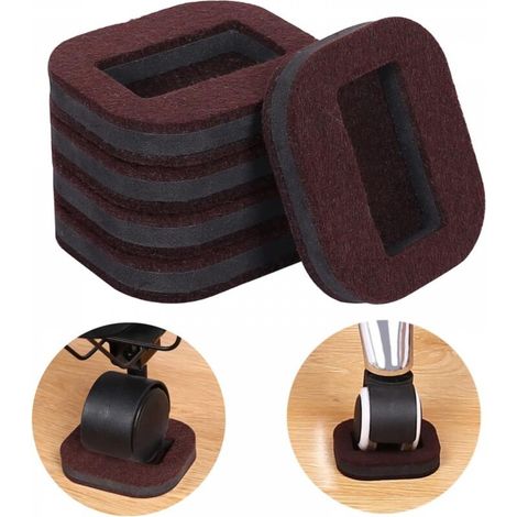 Lot de 5 patins en feutre pour chaises de bureau, sols et protections de roues de chaises, faciles à installer (1/5)
