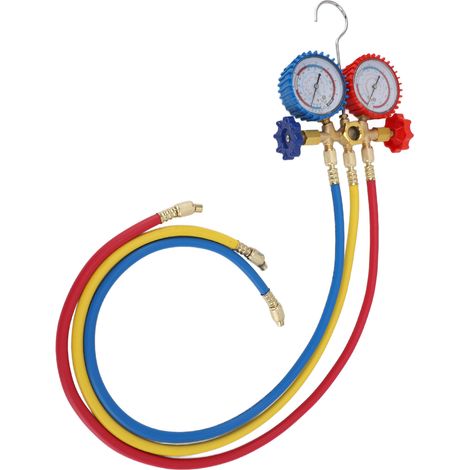 Kit de Manifold AC R22 R12 R404 R134 Jauge Double Tête Antichoc Pression Vide (1/5)