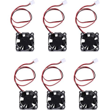 Lot de 6 mini ventilateurs de refroidissement à 2 broches pour imprimante 3D-3X3cm-Black (1/3)