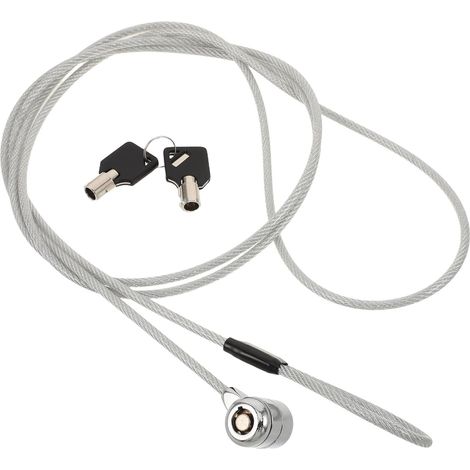 Câble de Verrouillage pour Ordinateur Portable avec clé, 2 m (6,6 pi), antivol Portable pour Ordinateur, projecteur et Bureau/école/Maison. (1/5)