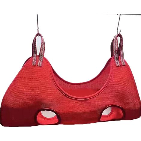 Chien toilettage hamac harnais toilettage pince à ongles coupe bain sac de retenue (S) rouge,de DEBUNS (1/5)